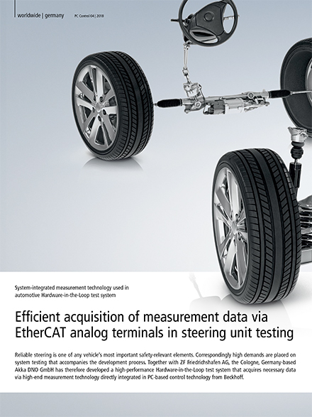 Efficient acquisition of measurement data via EtherCAT analog terminals in steering unit testing