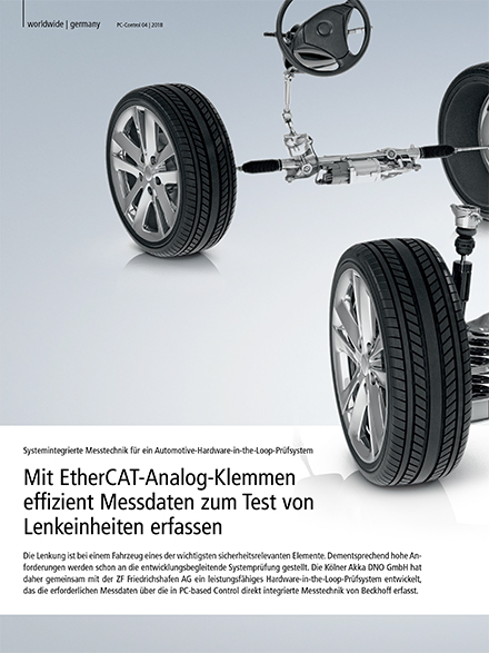 Mit EtherCAT-Analog-Klemmen effizient Messdaten zum Test von Lenkeinheiten erfassen