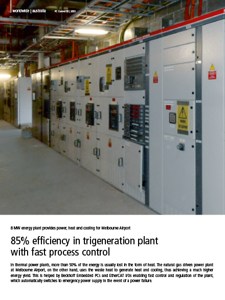 85% efficiency in trigeneration plant with fast process control