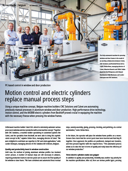 Motion control and electric cylinders replace manual process steps