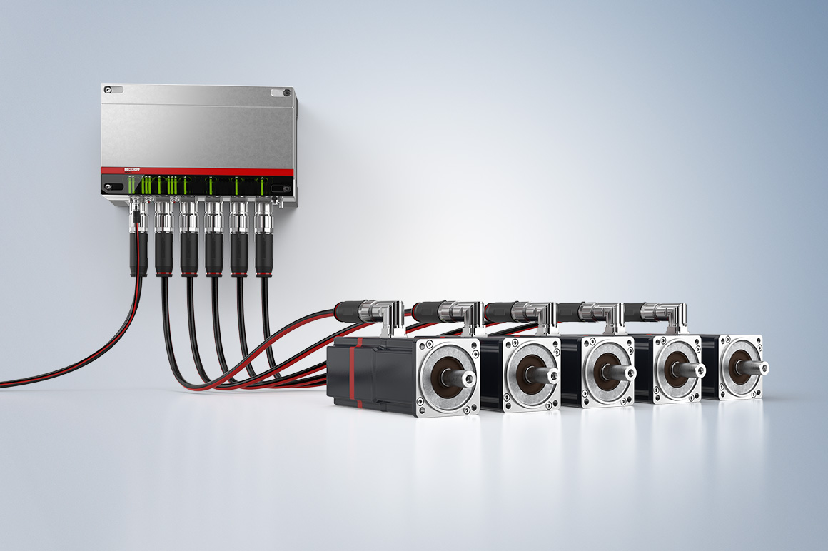 Synchron Servomotor mit integriertem Servoverstärker für die Realisierung schaltschrankloser, modularer Maschinenkonzepte