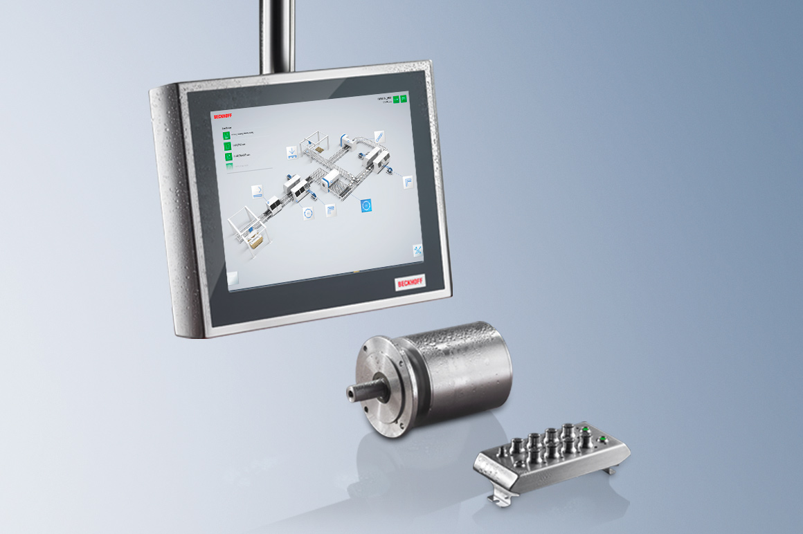 For applications in the food, beverage and pharmaceutical industries, Beckhoff offers a complete control solution in stainless steel with hygienic design that meets the strictest sanitation and cleanroom requirements.