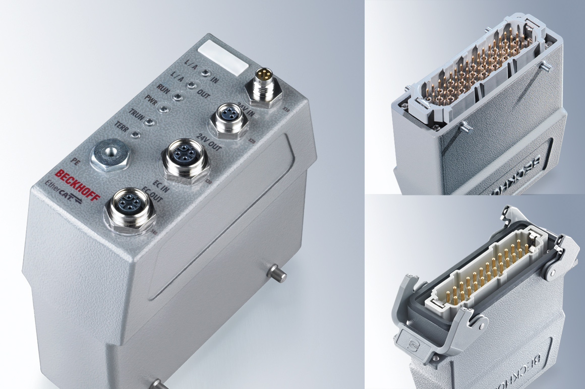 Die Feldbus Module FM33xx-B110 erlauben den direkten Anschluss von 12 bzw. 32 Thermoelementen in einer Baugruppe. Der Multithermoelement-Anschluss ist in einem kompakten, spritzwassergeschützten Gehäuse untergebracht und besitzt ein EtherCAT-IN- und ein EtherCAT-OUT-Interface.