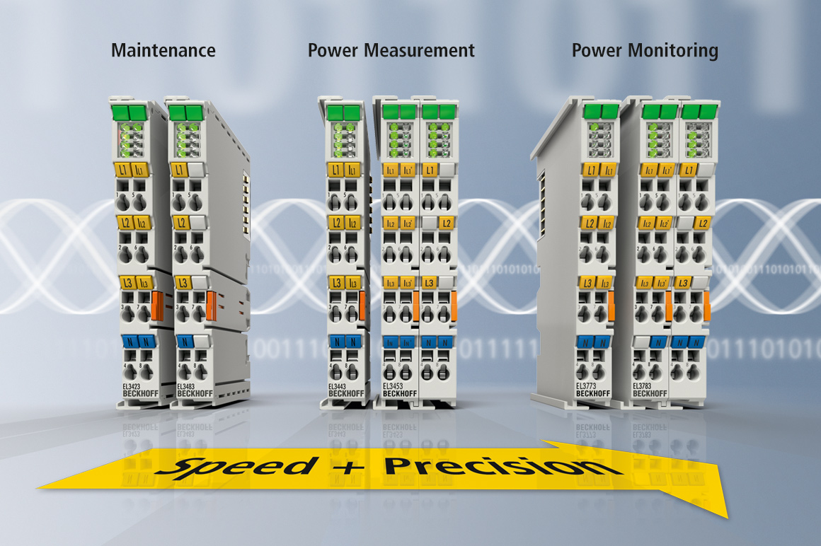 With the optimally scalable EtherCAT Terminals for energy management, a wide range of tasks can be solved in the areas of power monitoring and process control as well as mains monitoring and maintenance.