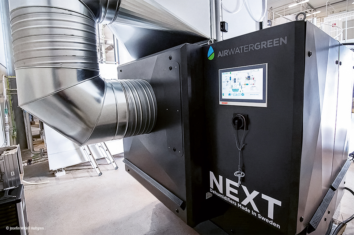Airwatergreen dehumidifiers automated with PC-based control consume between 30 and 70% less energy than conventional systems due to a patented process.