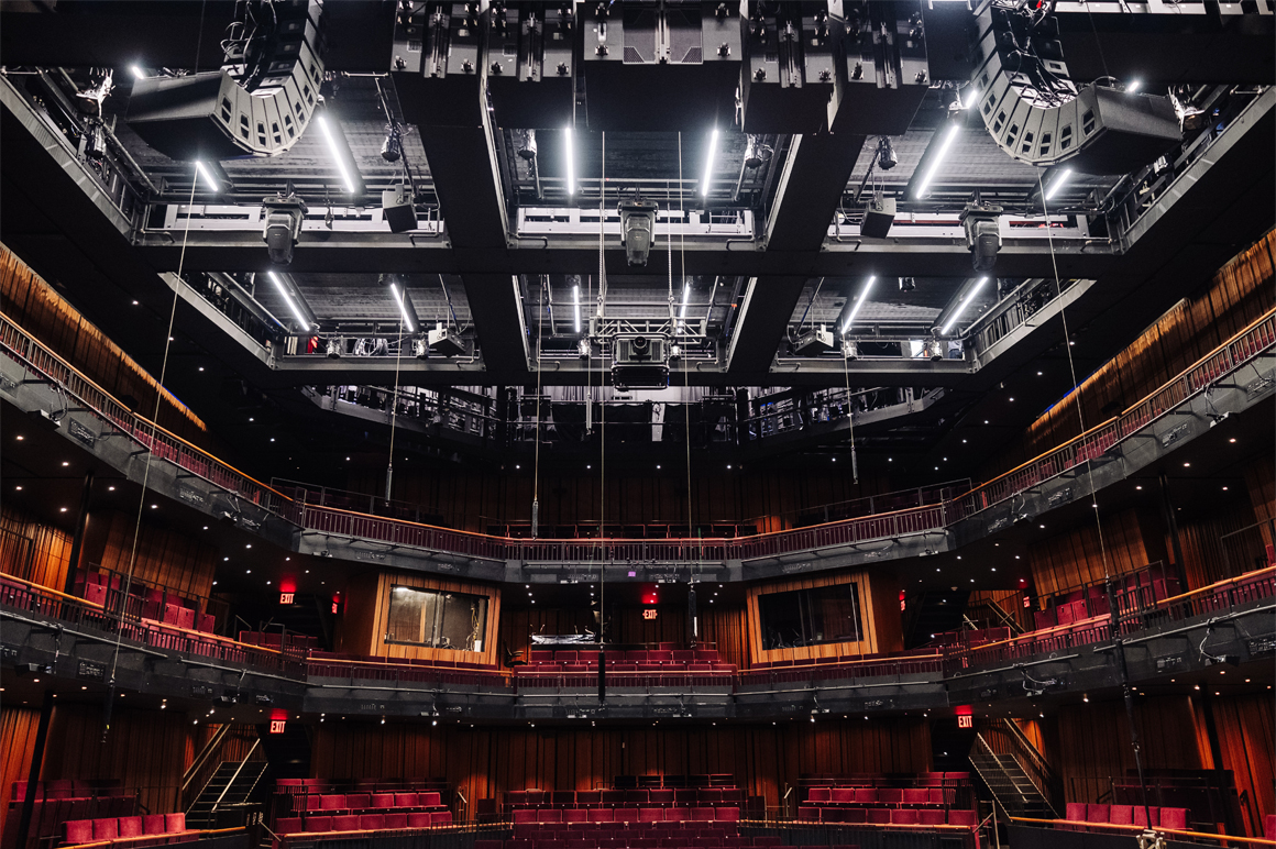With flexible stage technologies from The Chicago Flyhouse, Inc., PAC NYC’s main stage can transform, support moving set pieces, and safely fly performers through the air.