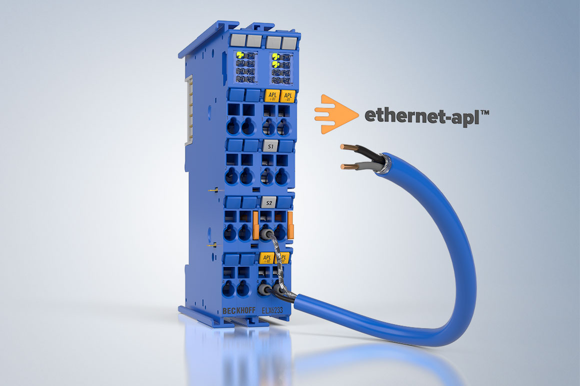 Mit der ELX6233 lassen sich Ethernet-APL-Feldgeräte kompakt und modular in die Steuerungsarchitektur einbinden.