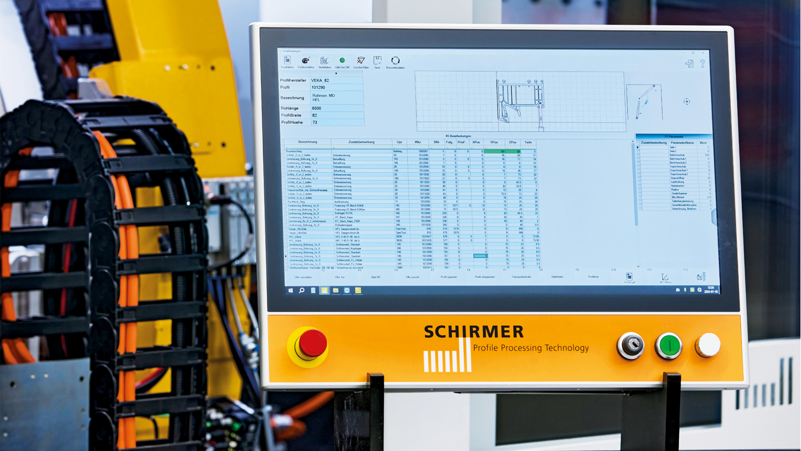 Die komplette Maschine wird über ein kundenspezifisches Beckhoff Control Panel eingerichtet und bedient.