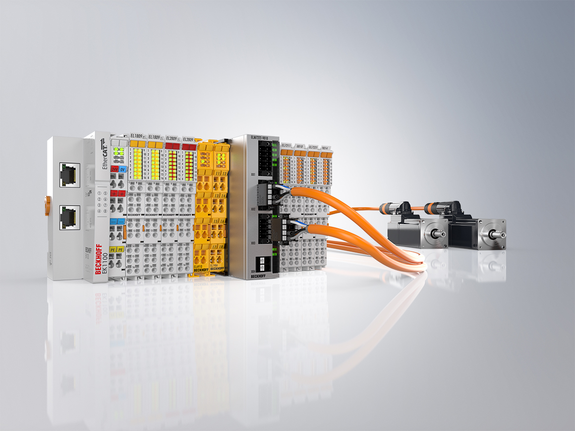 Die ELM-Gehäuse lassen sich wie jede andere EtherCAT-Klemme problemlos in einen vorhandenen Klemmenstrang integrieren.