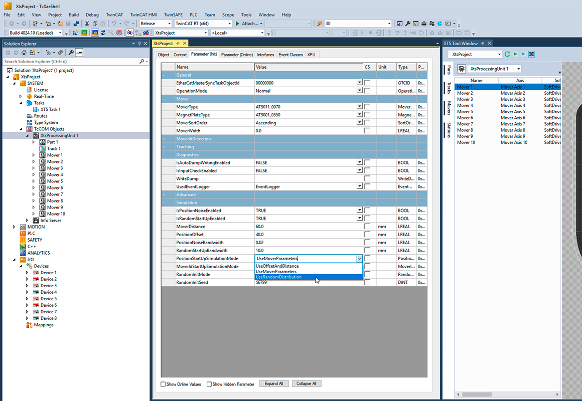 Simple and clear parameterization of the hardware