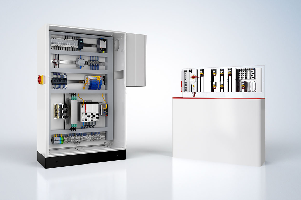 Compared to traditional control cabinets, the MX-System reduces the number of components by 90% and enables planning, set-up, and commissioning in a fraction of the time.