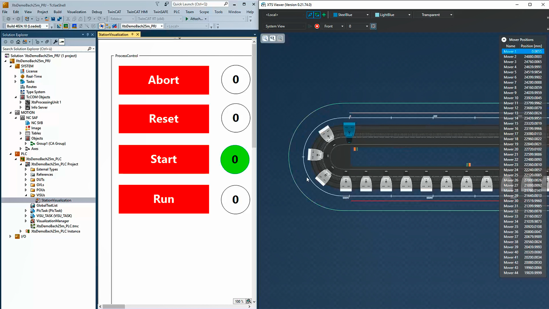 Automatic collision avoidance for XTS movers