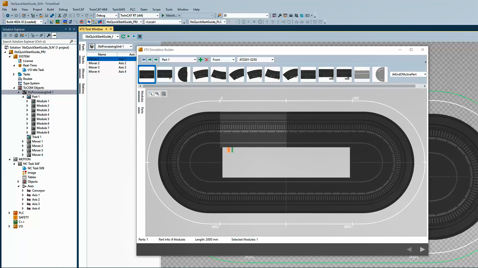 Editing of track layouts with the XTS modular system