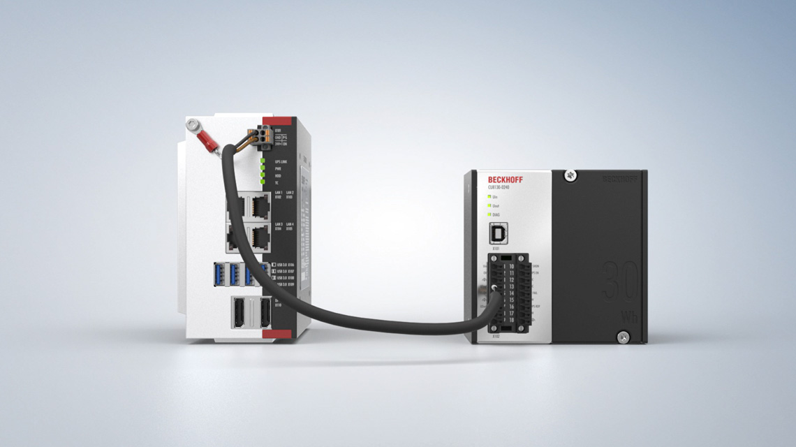 The modules enable an uninterruptible power supply (UPS) for Beckhoff components.