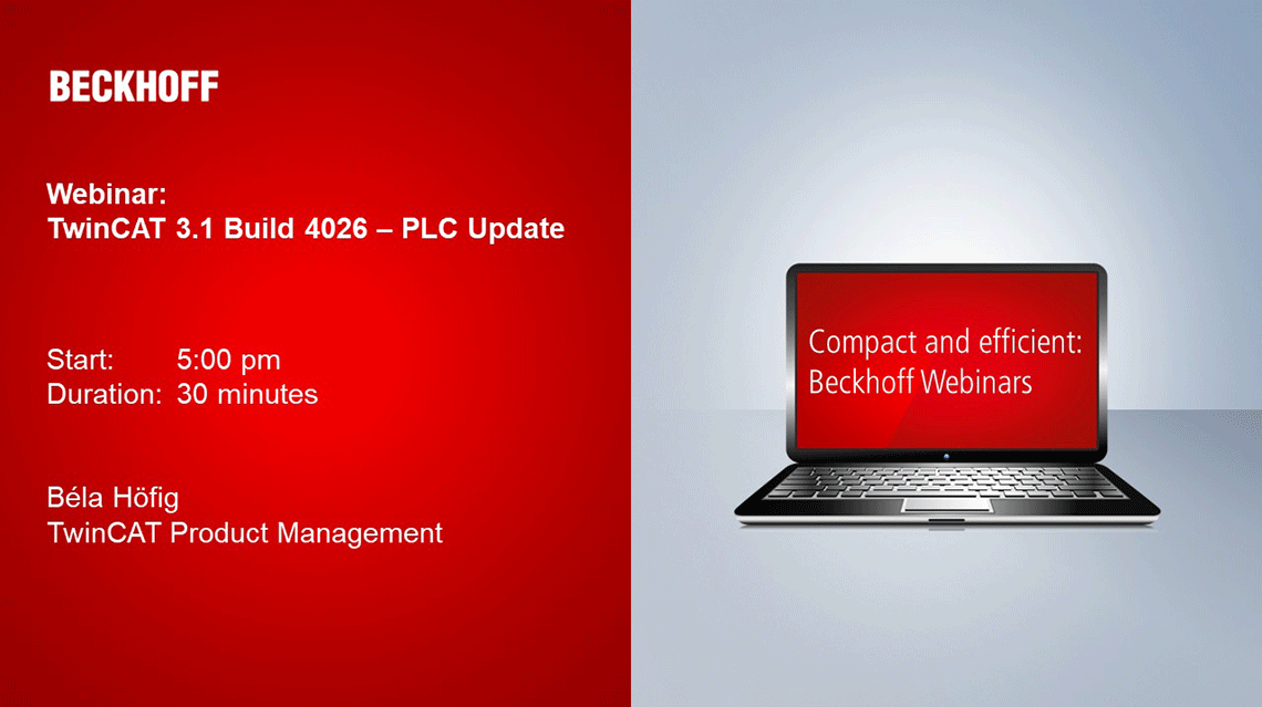 TwinCAT 3.1 Build 4026 – PLC updates (webinar)