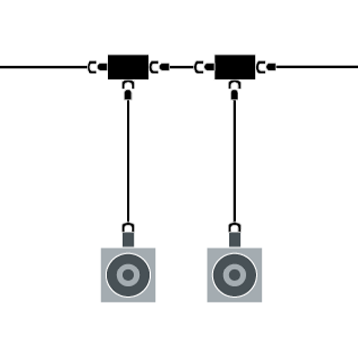 T-distributor as a pluggable daisy chain solution